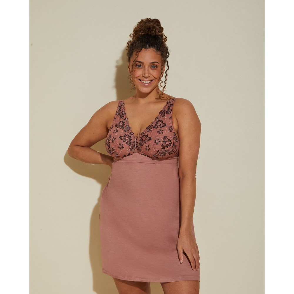 Cosabella‎ Savona Extended Chemise Lace Floral Nightgown Dusty Rose plus size 2X